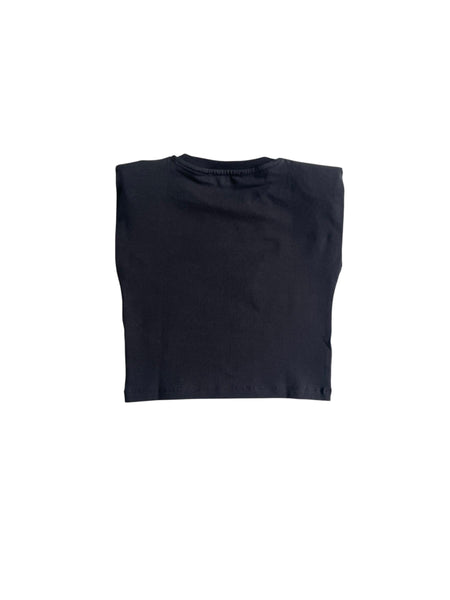 T-shirt nera con spalline e logo per bambina Hinnominate 3646M00321 BLACK 