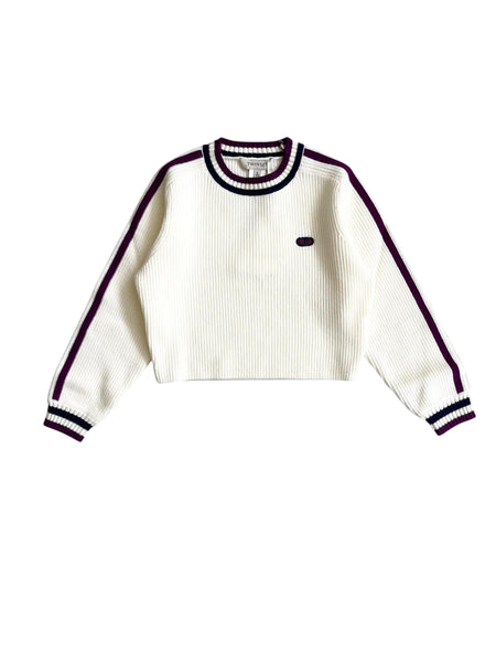 Maglia panna lavorata a coste per bambina Twin set 252GJ3030 00435 