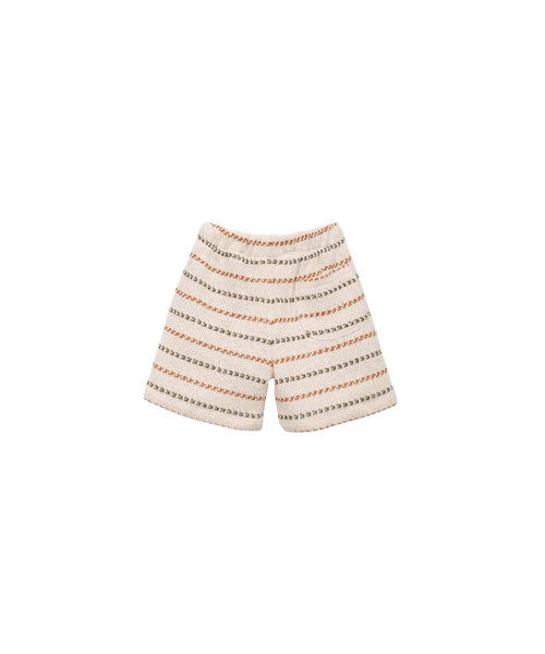 Bermuda in maglia beige a righe per bambino Play up 3AS11706 R367G 