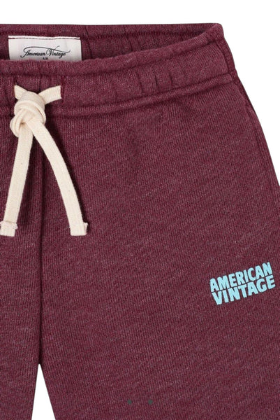 Shorts in felpa bordeaux con logo per neonati e bambini American Vintage KDOV09A BORDEAUX 