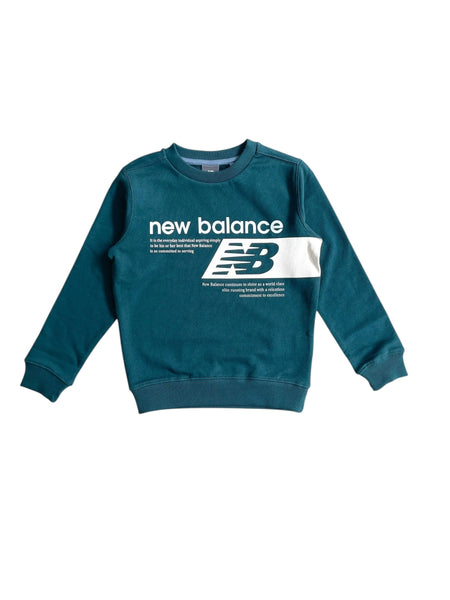 Felpa verde con logo per bambino New Balance YT61L6CE MEDUSA GREEN 