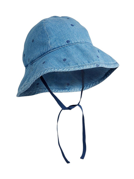 Cappello in denim blu con logo per neonata e bambina Mini Rodini 2626510960 BLUE 