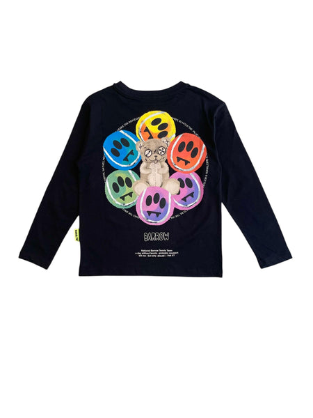 T-shirt nera con logo per bambini Barrow F5BKJUTH228 110 