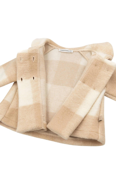 Cappotto a quadri beige per neonata Bamboom 1039 SAND 