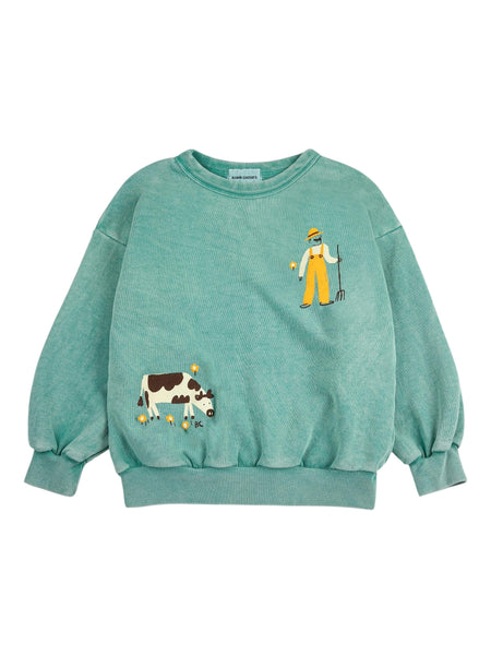 Felpa verde con stampa per neonati e bambini Bobo Choses B126AC043 UNI 