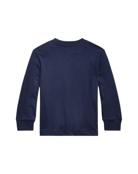 T-shirt blu con logo per neonato Ralph Lauren Kids 320843804002 NAVY 
