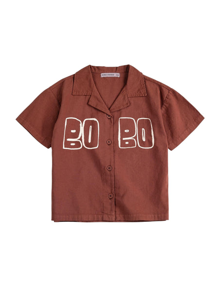 Camicia cioccolato con logo per neonati e bambini Bobo Choses B126AC141 UNI 