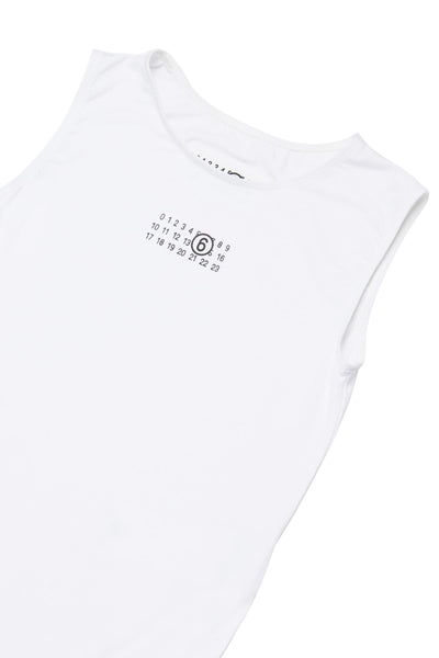 Body bianco con logo per bambina MM6 Maison Margiela M60809 M6100 