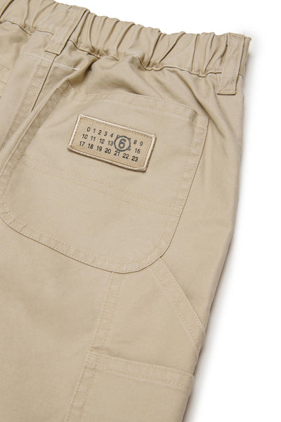 Pantaloni cargo beige con logo per bambini MM6 Maison Margiela M60958 M6709 