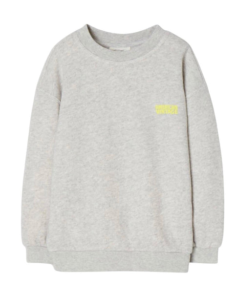 Felpa grigia con logo per neonati e bambini American Vintage KKOD03A POLAR MELANGE 