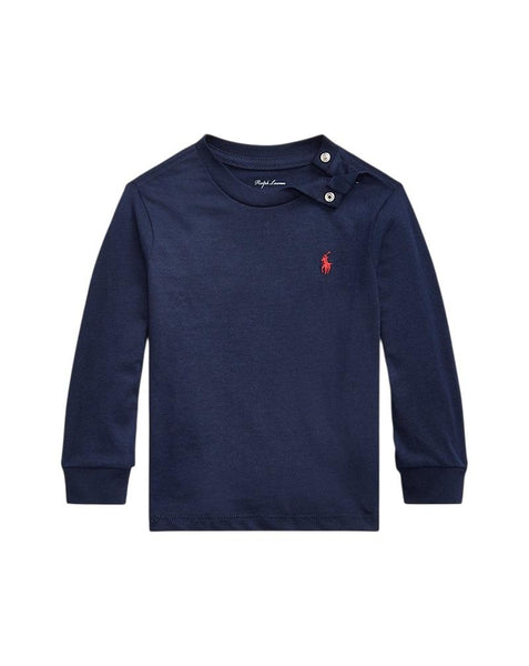 T-shirt blu con logo per neonato Ralph Lauren Kids 320843804002 NAVY 