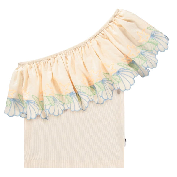 Top beige con ricami multicolor per bambina Molo RATJA 2444 