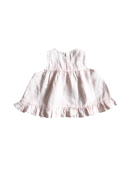 Blusa rosa in lino per neonata Fiorile 1512 030 
