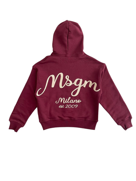 Felpa con cappuccio bordeaux per bambini Msgm F5MSJBHS254 MS034 