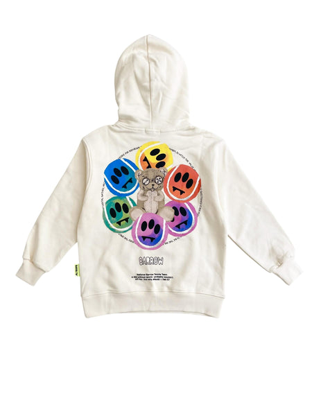 Felpa con cappuccio panna con logo per bambini Barrow F5BKJUHS225 013 