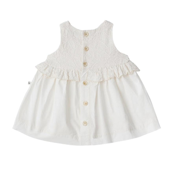 Abito panna con ricami per neonata 1+ more in the family CADAQUES OFF-WHITE 