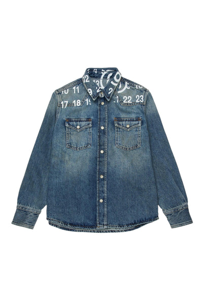 Camicia in denim con logo per bambini MM6 Maison Margiela M60950 M601 