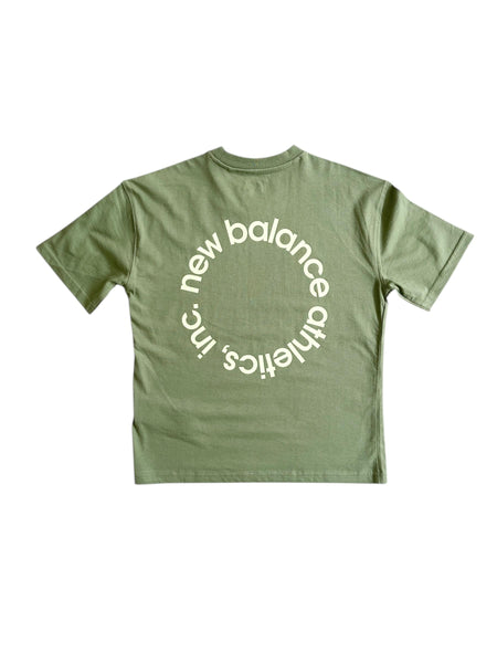 T-shirt verde con stampa per bambino New Balance LAKB0177 OREGANO 