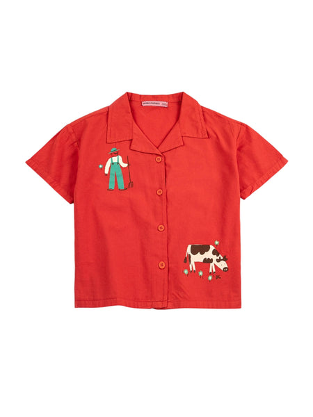 Camicia rossa con stampe per neonato e bambino Bobo Choses B126AC034 UNI 