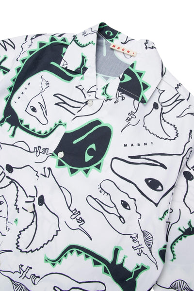 Camica bianca con stampa all over per bambino Marni M01711 0M100 