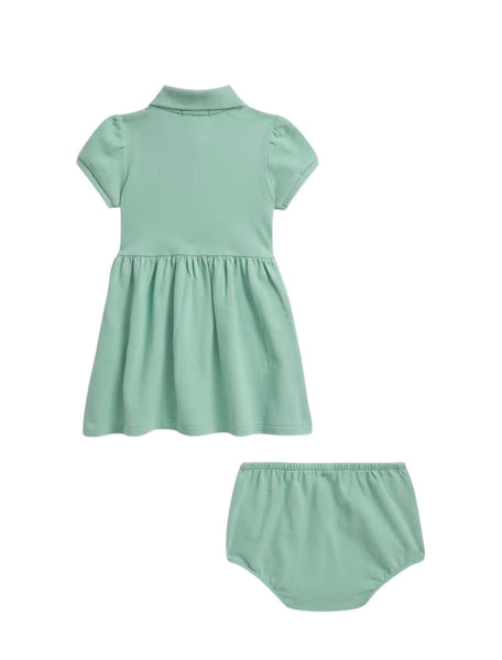 Abito verde acqua con logo per neonata Ralph Lauren Kids 310934961501 CELADON 