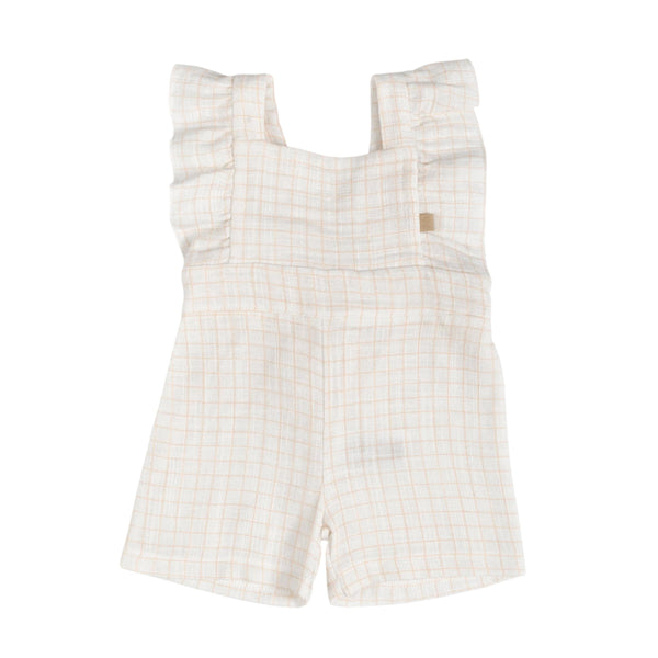 Salopette bianca e rosa a quadri per neonata Bamboom 1118TE00070 WHITE/PINK 