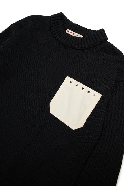 Maglia nera con logo per bambini Marni M01775 0M900 