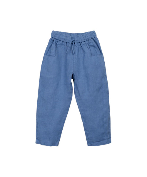 Pantalone in lino indaco per bambino Play up 3AS11603 P6185 