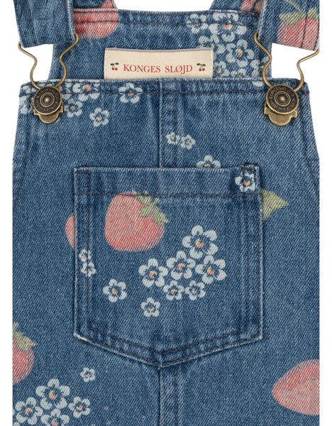 Salopette corta in denim con stampa all over per neonata e bambina Konges slojd KS104972 MARMELADE 