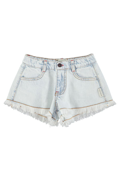 Shorts in denim chiaro per neonata e bambina Piupiuchick SS26.MN2609 DENIM 