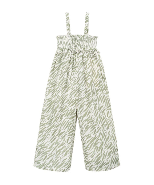 Tuta con stampa zebrata verde per bambina Play up 4AS11503 E755N 