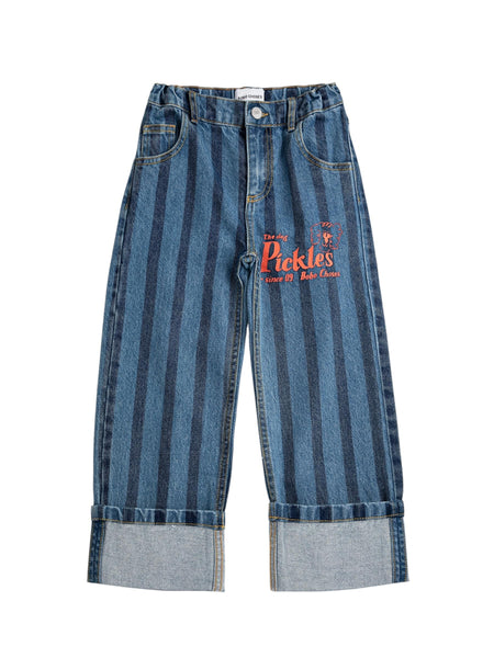 Jeans in denim blu con stampa per neonato e bambino Bobo Choses B126AC099 UNI 