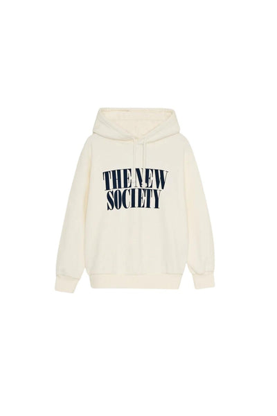 Felpa con cappuccio bianca con logo per bambini The New Society MICA SWEATSHIRT MOONLIGHT WHITE 