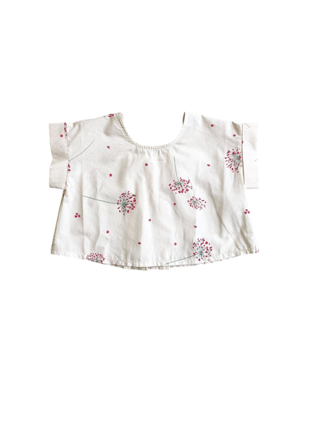 Blusa panna con stampa fiori all over per neonata e bambina Zhoe & Tobiah MMD4 391 