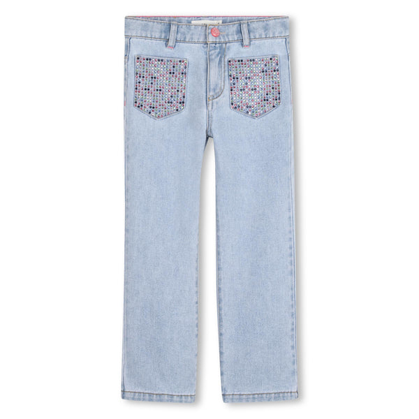 Jeans in denim chiaro con strass per bambina BILLIEBLUSH U21878 Z18 