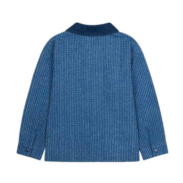 Giubbino in denim blu con cappuccio per neonato e bambino Jelly Mallow JM2610303 STRIPE 