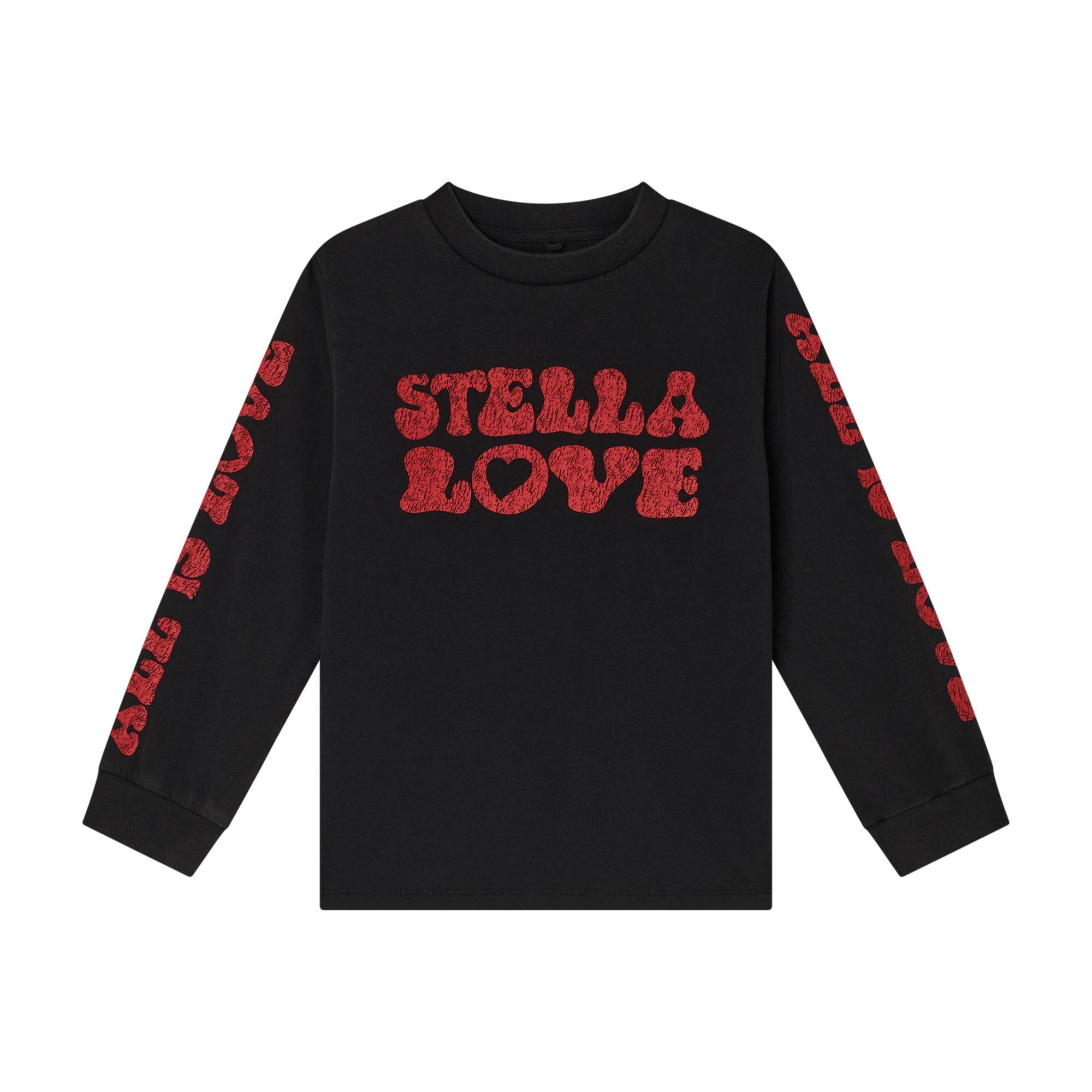 T-shirt nera con stampa per bambina Stella McCartney kids TX8C20-Z0434 961 