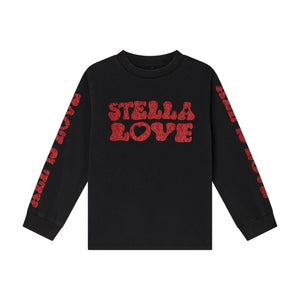T-shirt nera con stampa per bambina Stella McCartney kids TX8C20-Z0434 961 
