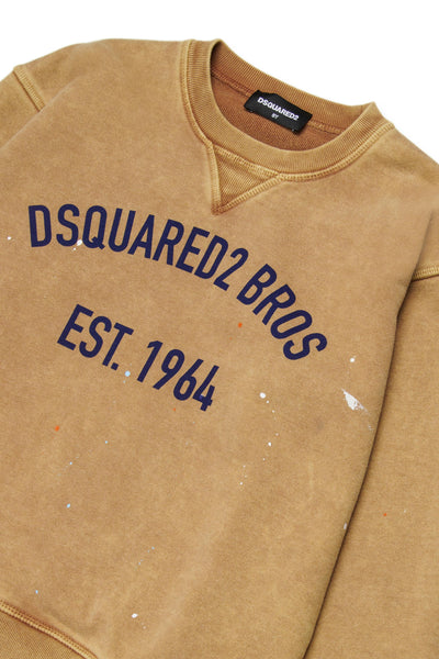 Felpa sabbia con logo per bambino Dsquared2 DQ3189 DQ730 