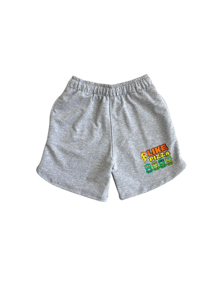 Shorts grigio con stampa per neonato e bambino Mousse kids LKBSF230M PIZZATURTLE 