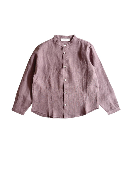 Camicia in lino malva per neonato e bambino Fiorile 1446 042 