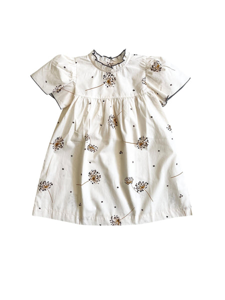 Abito panna con stampa fiori all over per neonata e bambina Zhoe & Tobiah MMD1 288 