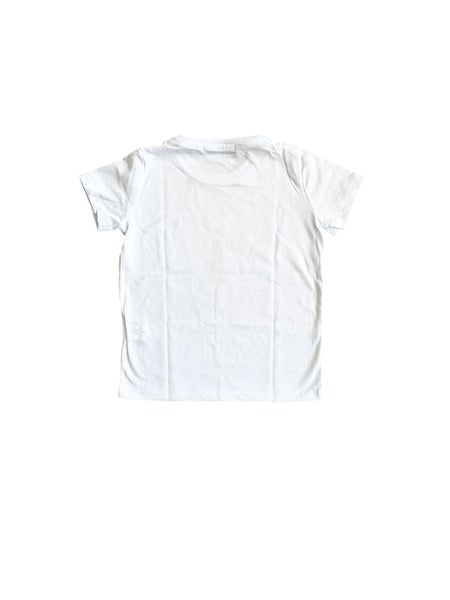 T-shirt bianca con stampa per neonata e bambina Mousse kids LKTS130W BASSET 