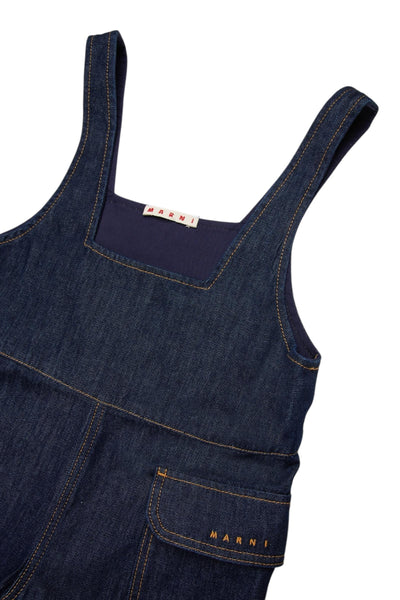 Salopette corta in denim blu per bambina Marni M01732 0M01 