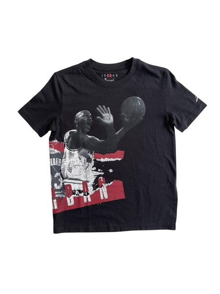 T-shirt nera con stampa per bambino Jordan 95F627 023 