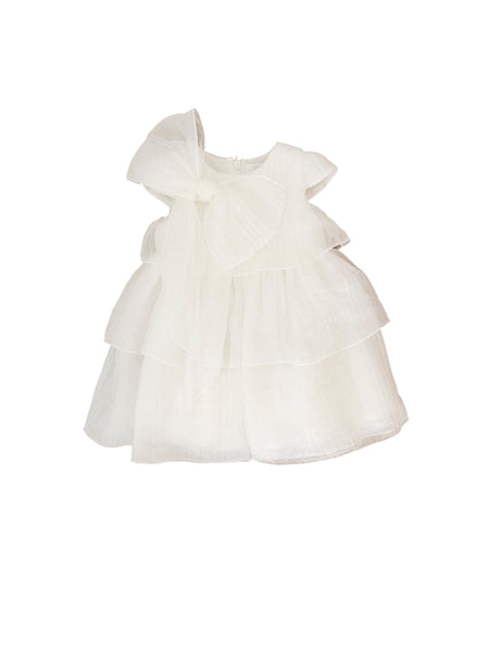Abito latte plissé per neonata Maperò PC05209 PANNA 