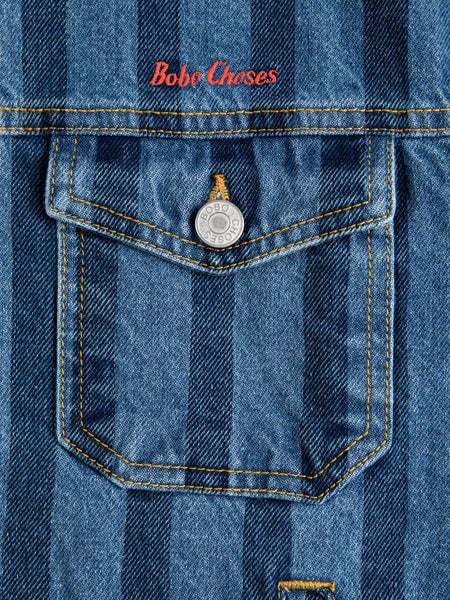 Giubbino in denim blu con logo per neonati e bambini Bobo Choses B126AC122 UNI 