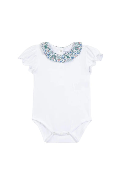Body bianco con colletto multicolor per neonata Tartine et Chocolat CC11111-01 BLANC 