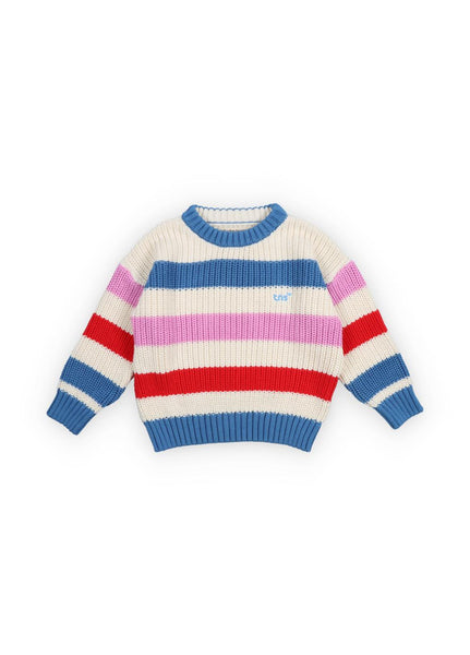 Maglia panna a righe multicolor pe bambina The New Society CELOSIA JUMPER IRIS 