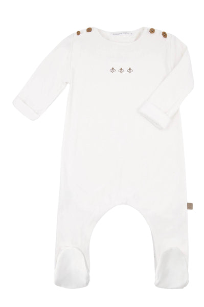 Tutina panna con api ricamate per neonati Bamboom 892TE00013 02 